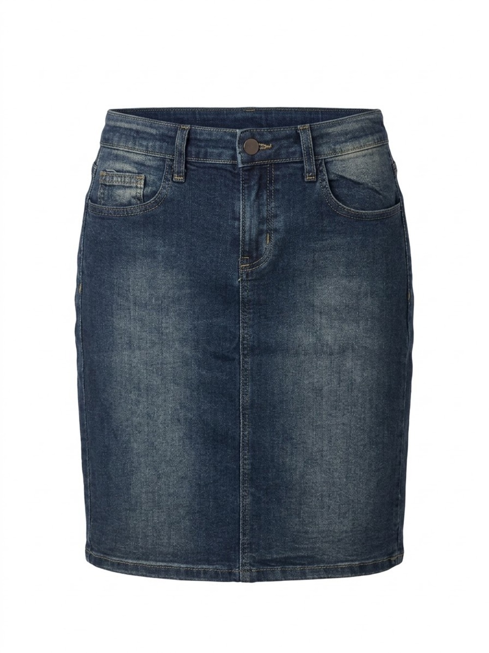 Allegra K Blue Straight Denim Skirt